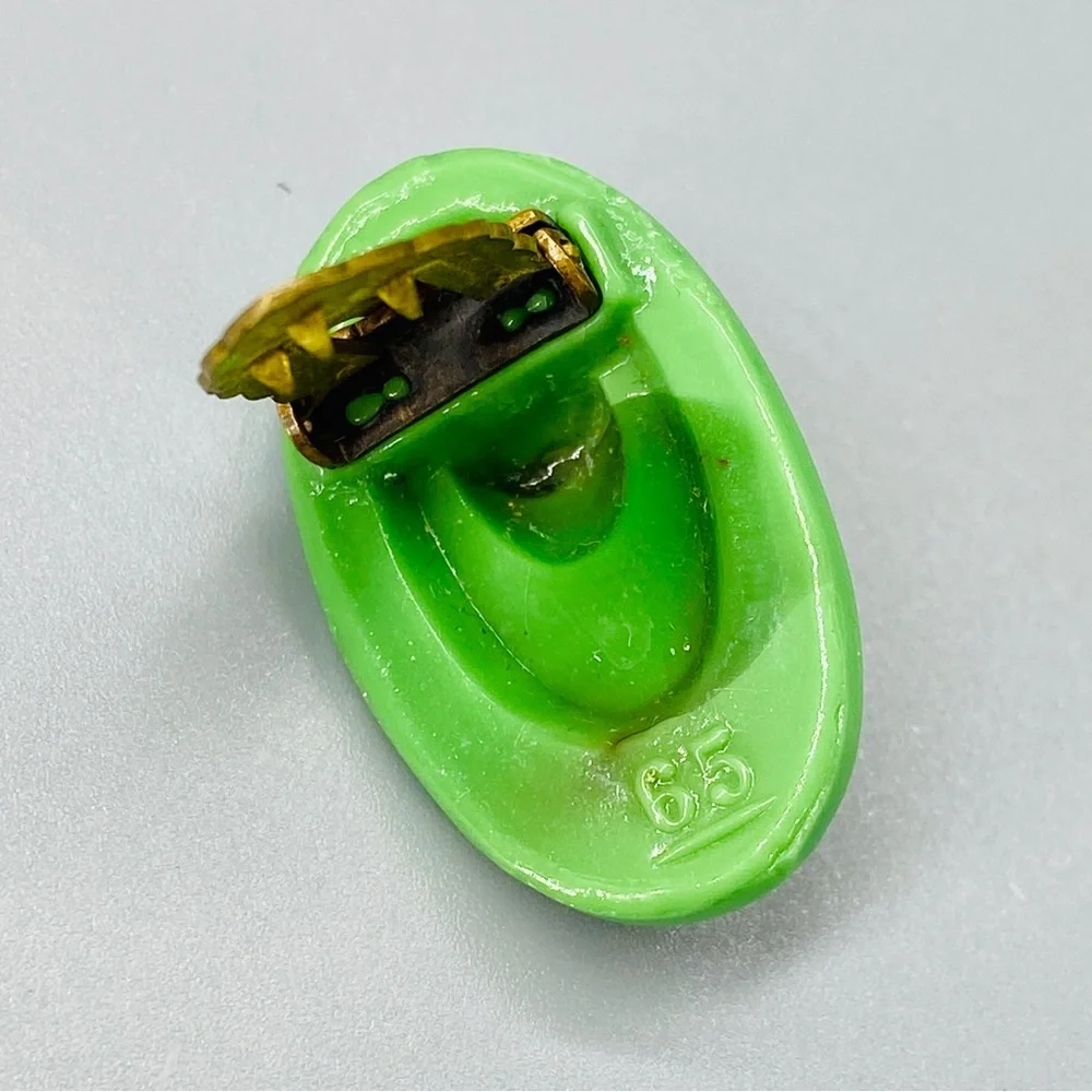 Vintage Art Deco Poured Glass Dress Clip Pin - Picture 6 of 15